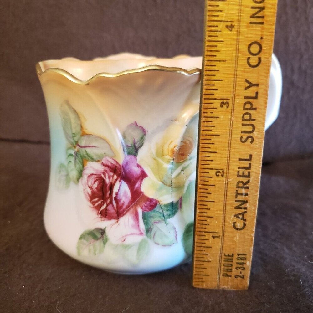 Vintage Antique Mustache Cup Brandenburg Roses Germany - Picture 15 of 15